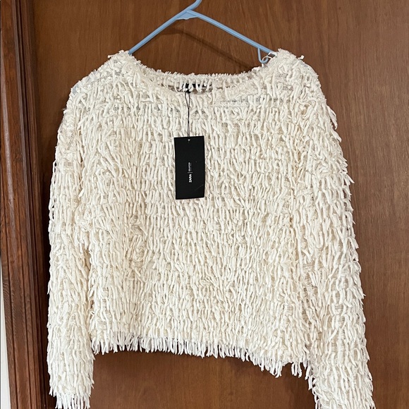 Zara Sweaters - Zara Cream Textured Shaggy Crew Neck Sweater